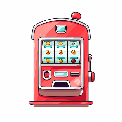 Minimalist style slot machine clipart on white background