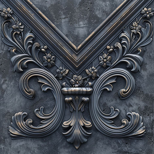 Realistic corner design clipart on slate grey background