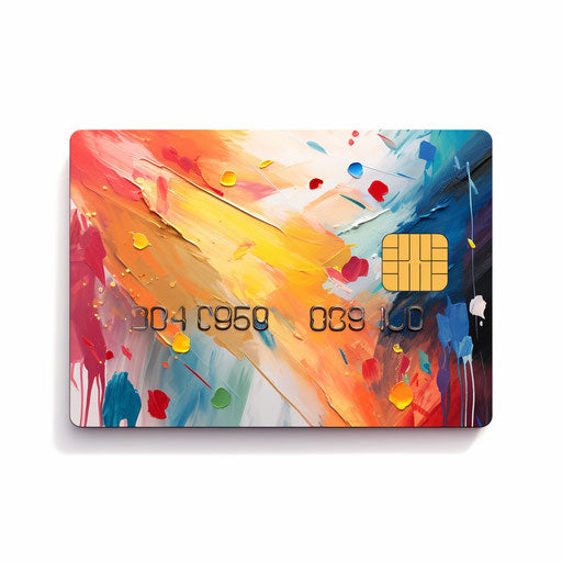 Credit card clipart in the style of Oil painting, on a white background