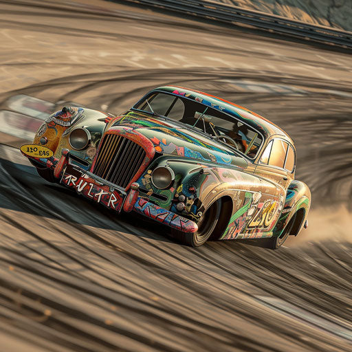 1954 Bentley R Type Continental drifting around tight corner on track