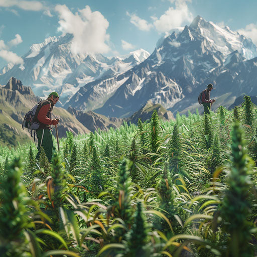 Hemp fields in the Himalayas