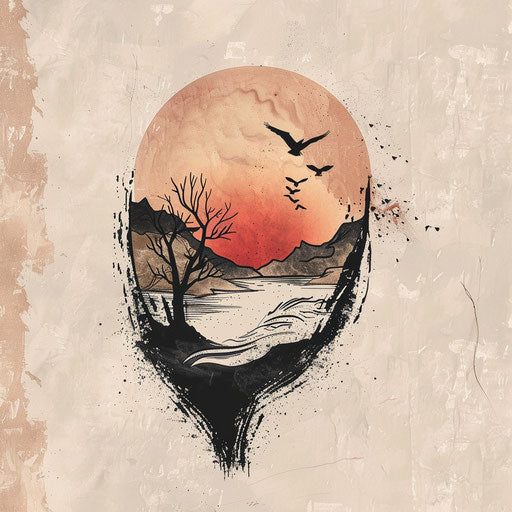 Creative hand-drawn logo design with natural texture background