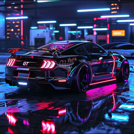 Cyberpunk-inspired Ford Mustang GT Shelby Classic