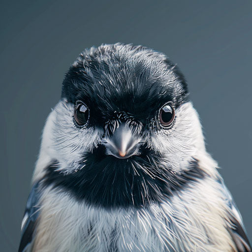 Curious chickadee with questioning look