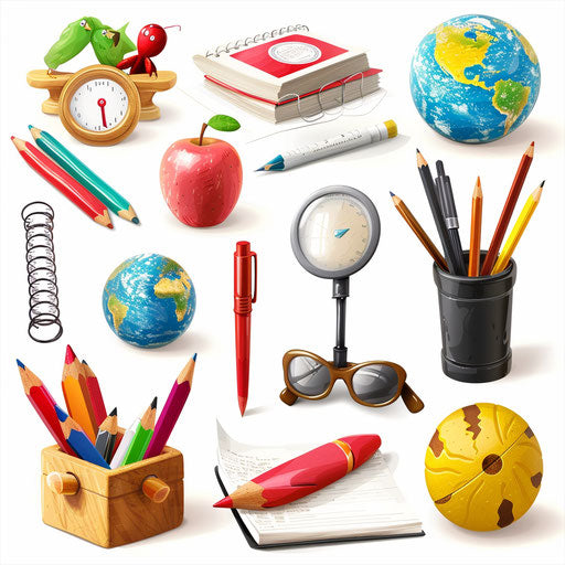 Realistic educational clipart on white background