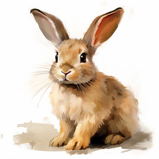 Bunny illustration in the style of Oil painting