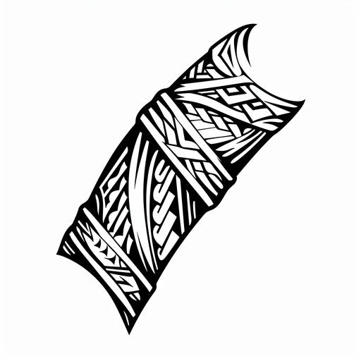 Stylized wrist band tattoo sketch with tribal motifs