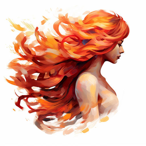 Hair clipart in the style of Impressionistic Art, on a white background