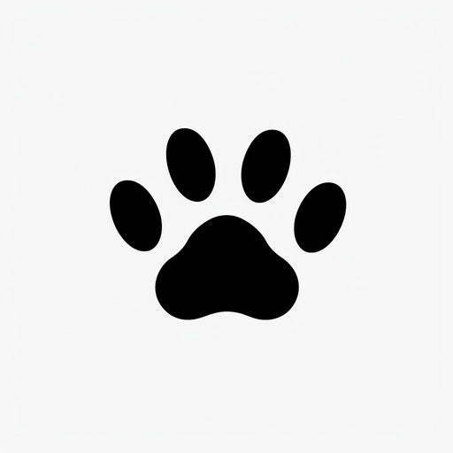 Minimalist Cat Paw Illustration on White Background