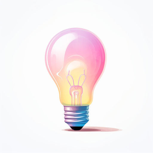 Lightbulb illustration in pastel colors art style on white