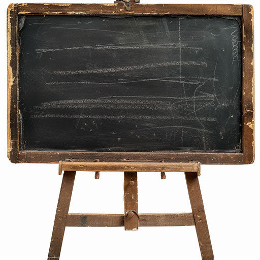 Realistic chalkboard on white background, vibrant colors