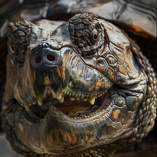 Sharp beak of a snapping turtle