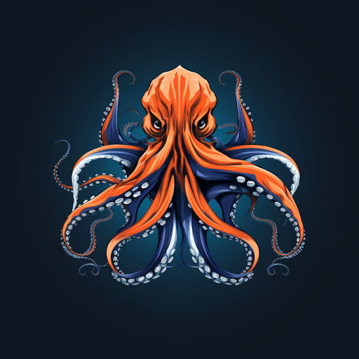 Octopus logo with tentacles, mechanical designs, high res