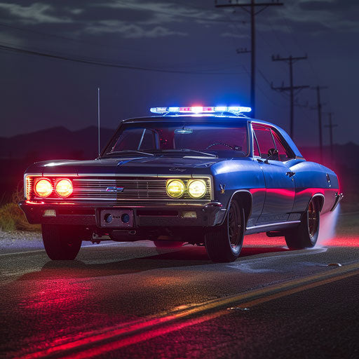 High-speed pursuit vehicle in a movie scene