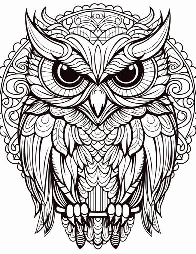 Little cute owl coloring page, in the style of #screenshotsaturday, captivating 24:31