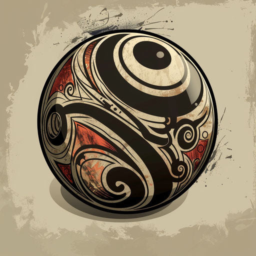Exotic clipart style flat tattoo sketch of an 8 ball