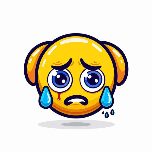 Sad face with tears emoji