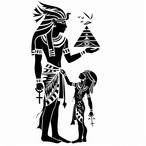 Father and son tattoo in Egyptian theme