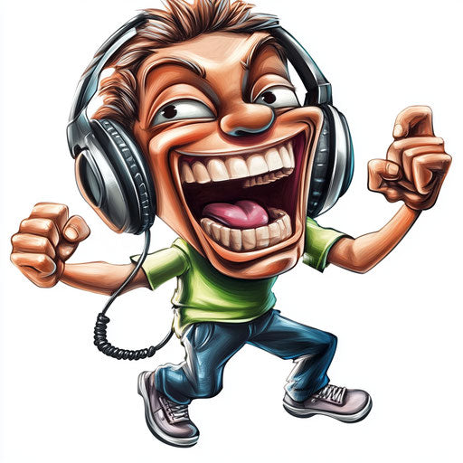 Dynamic Headset Caricature Clipart for Dynamic Presentations