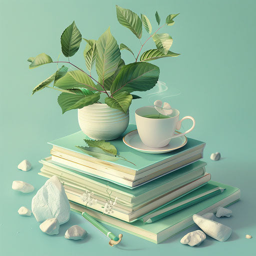 Realistic story time clipart on flat, serene aqua background