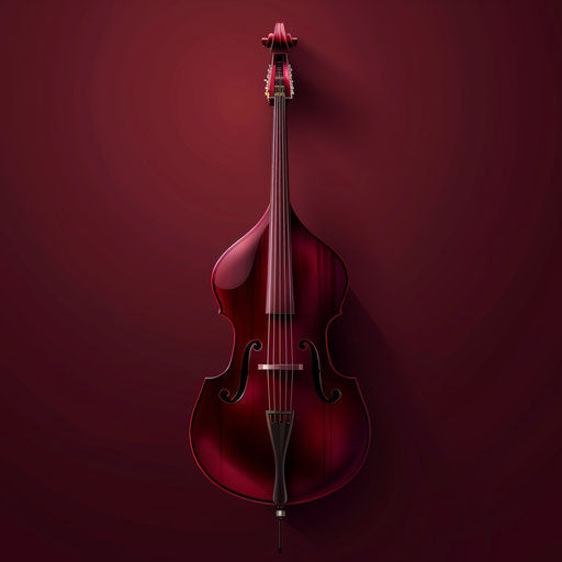 Deep maroon flat background with realistic bass clipart