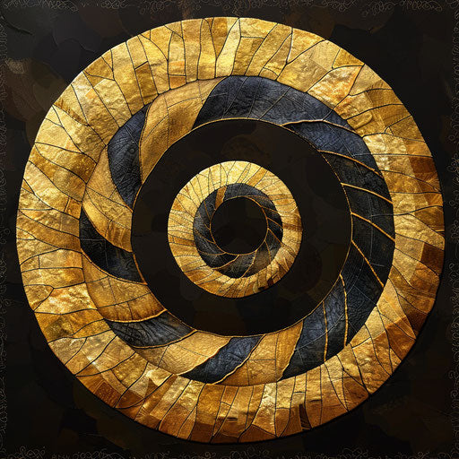 Elegant flat tattoo sketch of a golden spiral