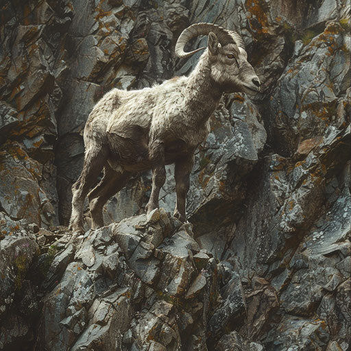 Ibex blending into a rocky terrain