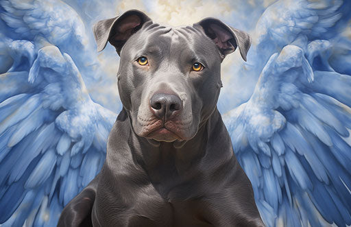 Fighting dogs in Los Angeles, dark silver and blue