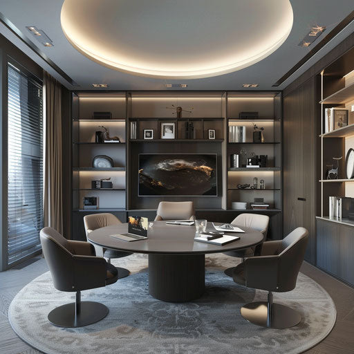 Professional home office with conferencing area