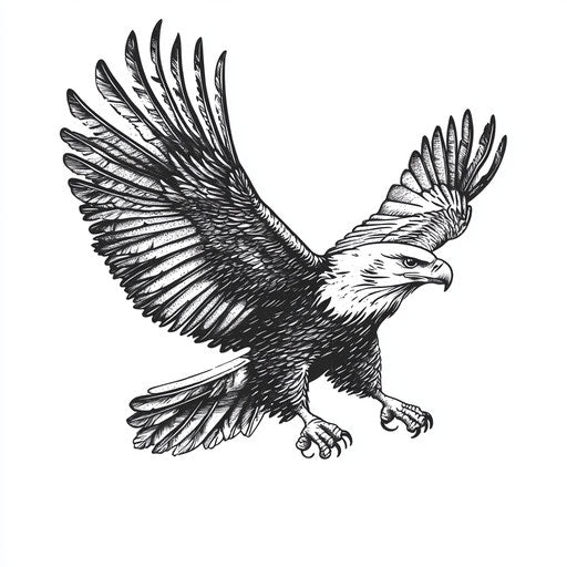 Realistic eagle tattoo on hand