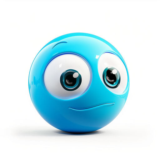 Turquoise eye planet - Blue mischievous face