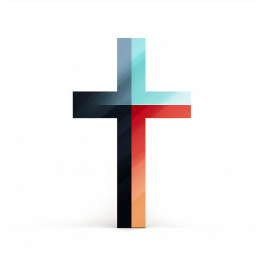 Cross in the Minimalist style on white background