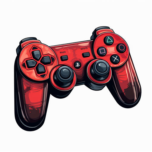 Game controller in Chiaroscuro Art style on white background