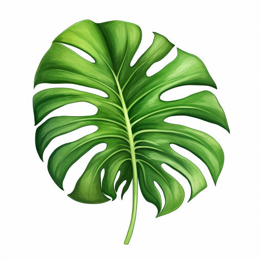 Monstera leaf in Oil painting style