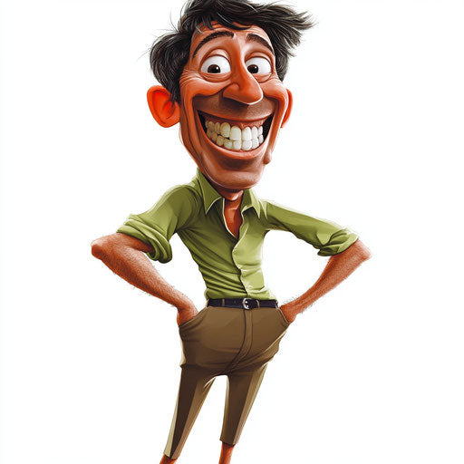 Humorous caricature of a father with human characteristics.
