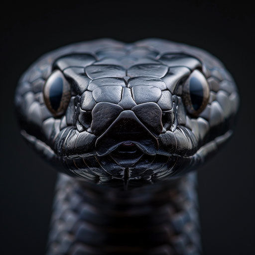 Curious gaze of the black mamba snake, Elke Vogelsang style