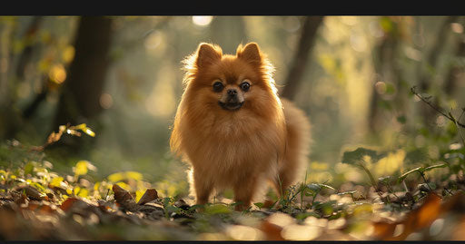 Elegant dog in the woods