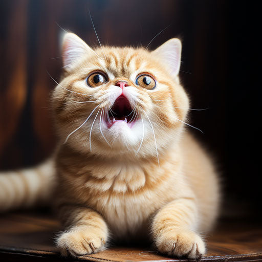 Exotic shorthair cat meowing