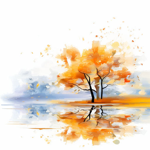 November clipart in the style of Impressionistic Art