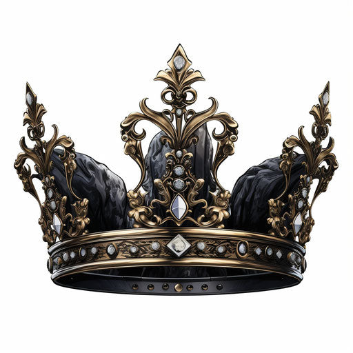 King crown in the style of Chiaroscuro Art, on a white background