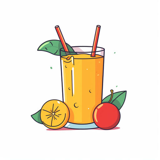 Minimalist juice illustration on white background