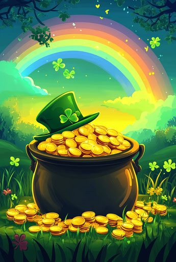 Irish treasure in cartoon style