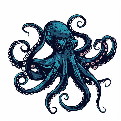 Stylized tattoo sketch of a venomous octopus