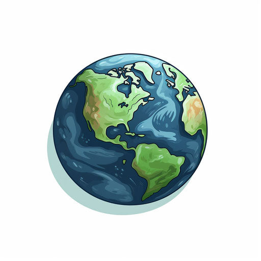 Minimalist Earth clipart on white background