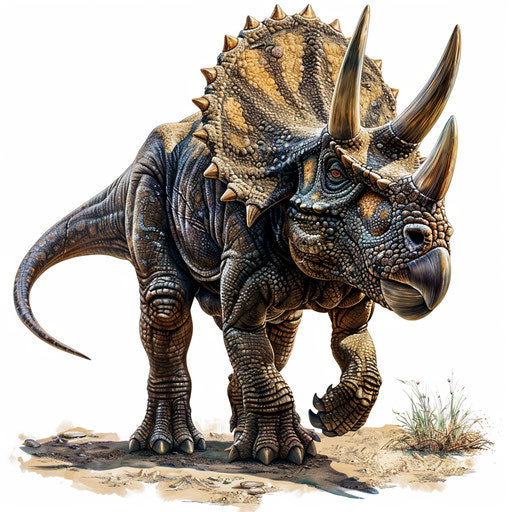 Triceratops clipart in a photorealistic style on white background