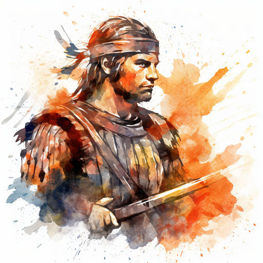 Warrior clipart in the style of Impressionistic Art
