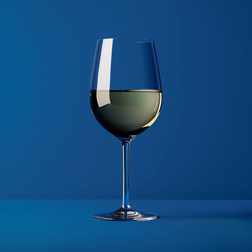 Realistic wine glass clipart shining on royal blue background