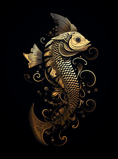 Ornamental fish tattoo design in Tongan art style