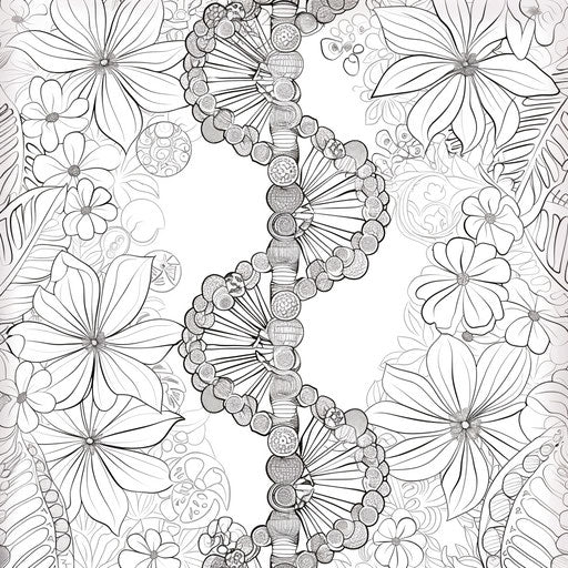 Detailed illustration of a DNA strand with intricate designs