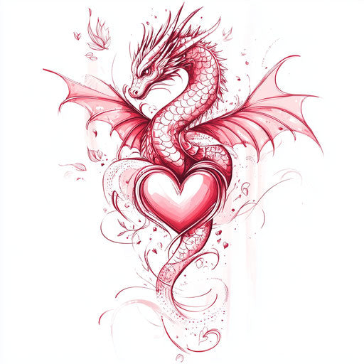 Flat tattoo sketch of dragon tattoos for women